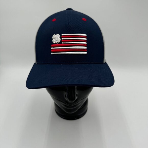RAWLINGS BLACK CLOVER RBC CLOVER NATION FITTED HAT Size small to medium navy Ame - Picture 1 of 9